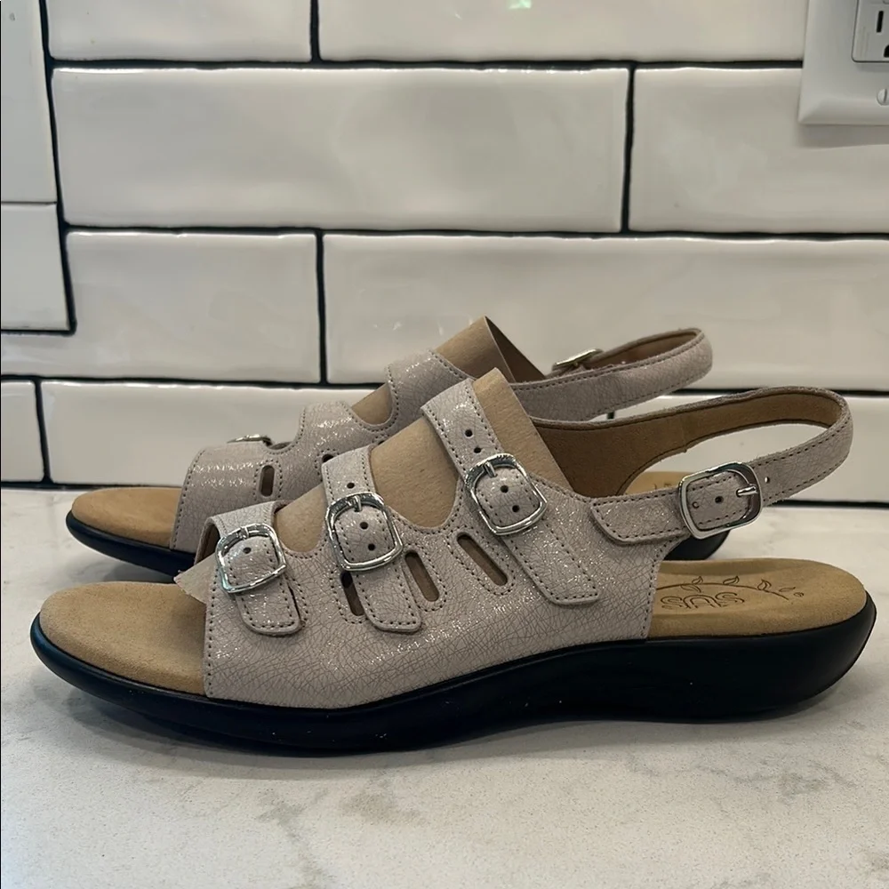 SAS Mystic Web Linen‎ Women's Leather Cream Sandals Tripad Comfort 11N